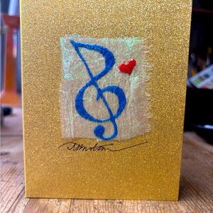 🎼❤️Clef with heart hand painted love card